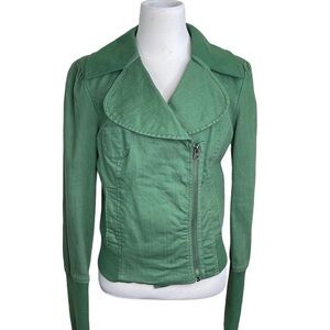 Anthropologie Tulle Green Jacket Size M